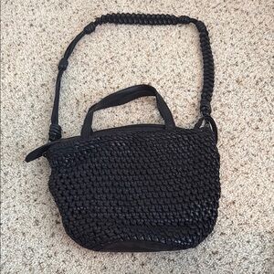 Latico Black Woven Crossbody Bucket Bag  - Women